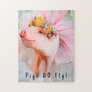 Quebra-cabeça Purty Bonito Piggy em um Vestido, quando os porcos