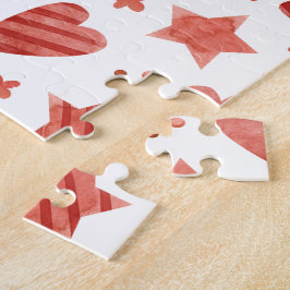 Quebra-cabeça Puzzle de Natal com Corações e Estrelas
