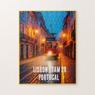 Quebra-cabeça Puzzle do Elétrico 28 de Lisboa – Arte Noturna nas
