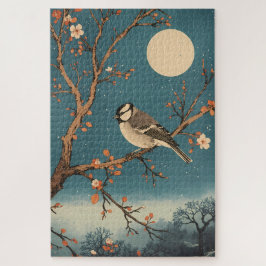 Quebra-cabeça Puzzle - Moonlit Bird on Blossom Branch