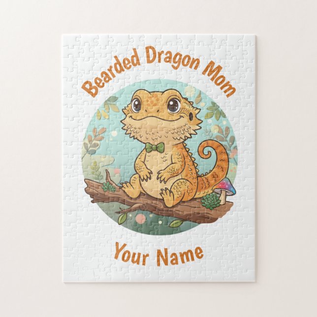 Quebra-cabeça Puzzle Personalizado de Dragão Barbudo Mamãe (Vertical)