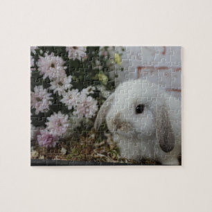 Quebra-cabeça puzzle whites easter bunny