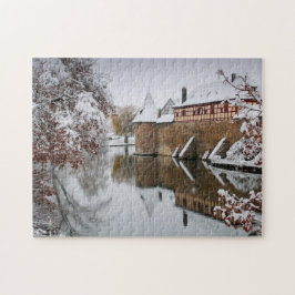 Quebra-cabeça Puzzle Winter in Germany, Weissenburg in Bay.