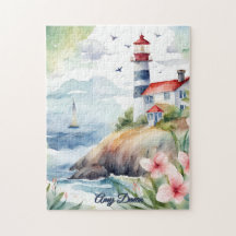 PUZZLES: ADULTO Farol Jigsaw Puzzle Aquarela