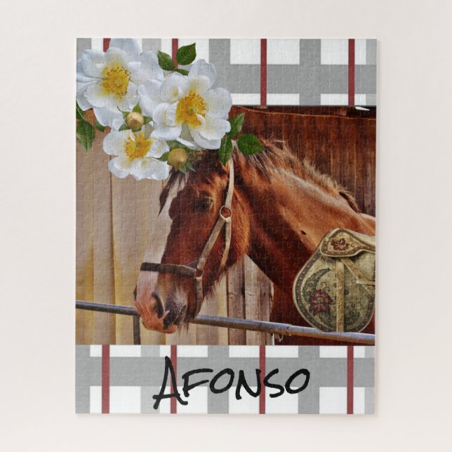 Quebra-cabeça Puzzles Cavalo Floral (Vertical)