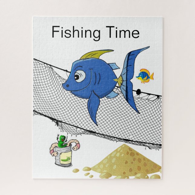 Quebra-cabeça Puzzles de Pesca de Rede de Peixes Areia Minhoca (Vertical)