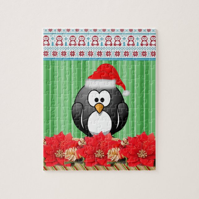 Quebra-cabeça Puzzles Faixa Verde, Pinguim Natal (Vertical)
