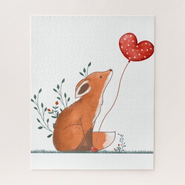 Quebra-cabeça Puzzles Foxy Red Hearts Happy Valentine's Day  (Vertical)