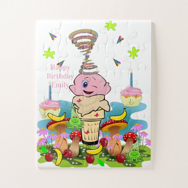 Quebra-cabeça Puzzles, Happy Birthday Pink Cupcake (Vertical)