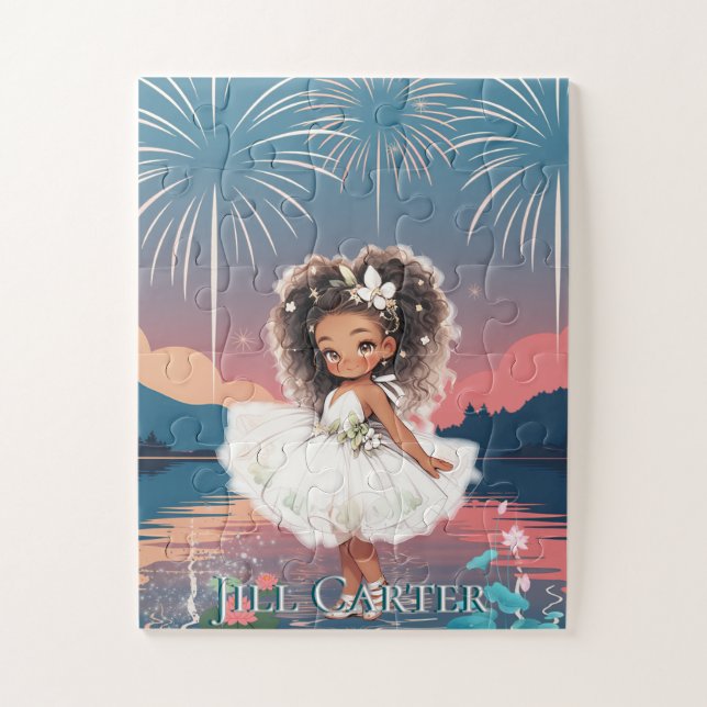 Quebra-cabeça PUZZLES: PRINCESA Africana Americana Jigsaw  (Vertical)