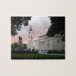 Quebra-cabeça Quadrado da catedral em Vilnius, LITHUANIA ---