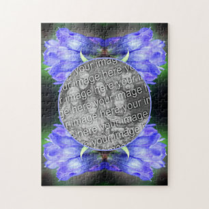 Quebra-cabeça Quadro de Flor Gentiano Azul Adicionar Sua Própria
