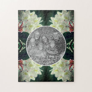 Quebra-cabeça Quadro de Flores Branco Azalea Adicionar Sua Foto