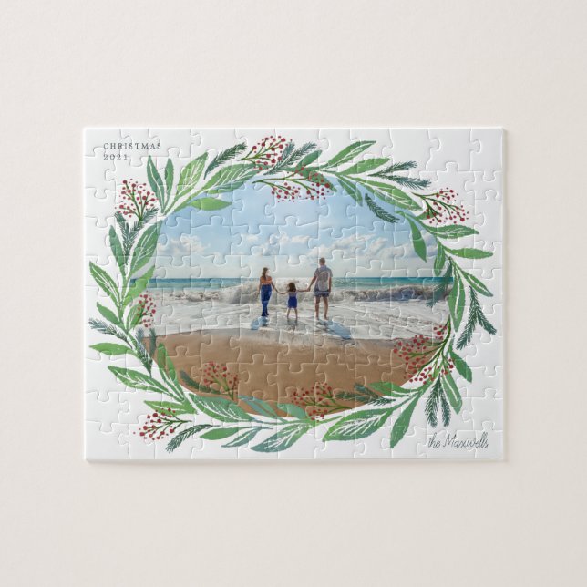 Quebra-cabeça  Quadro de Fotografias Leaf Wreath Branco Ilustrad (Horizontal)