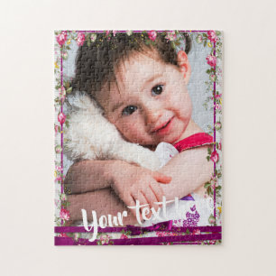 Quebra-cabeça Quadro floral da fita roxa feita sob encomenda do