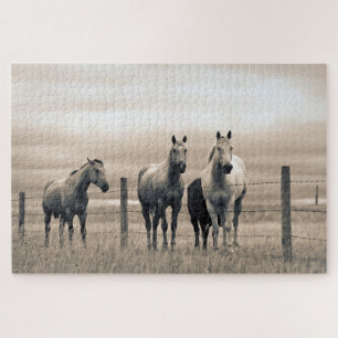Quebra-cabeça Quartos Cavalos Na Prairie Canadense