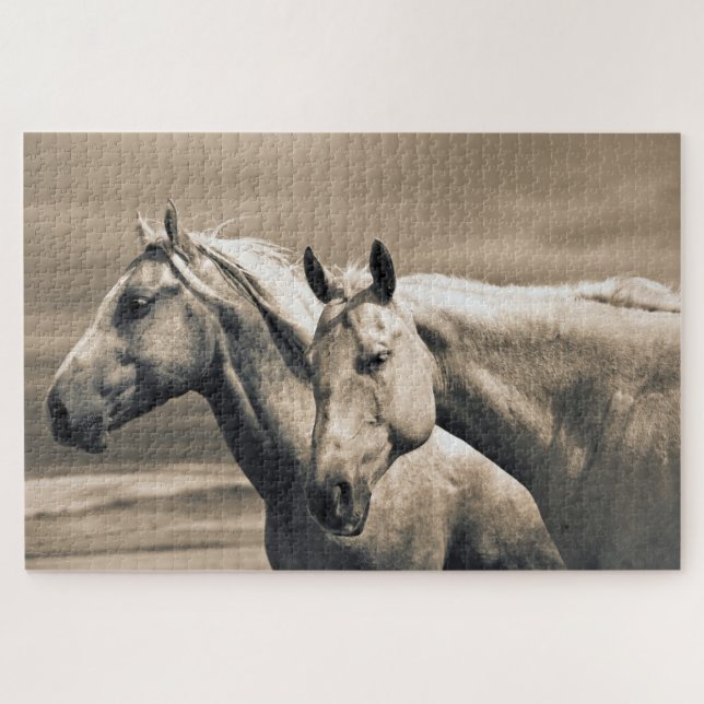 Quebra-cabeça Quartos Cavalos Na Prairie Canadense (Horizontal)