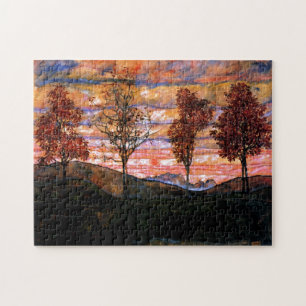 Quebra-cabeça Quatro Árvores por Egon Schiele Fine Art