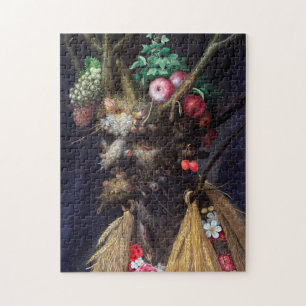 Quebra-cabeça Quatro Assentos em Uma Cabeça, Arcimboldo