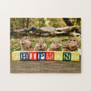 Quebra-cabeça Quatro Chipmunks insolentes pequenos bonitos
