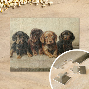 Quebra-cabeça Quatro Cuppies Dachshund   Carl Reichert