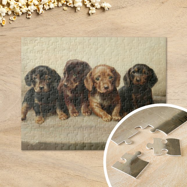Quebra-cabeça Quatro Cuppies Dachshund | Carl Reichert (Criador carregado)