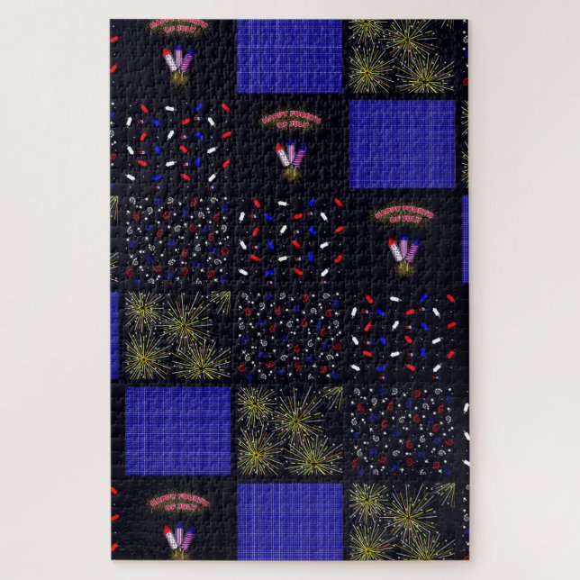 Quebra-cabeça Quatro de Julho Patchwork - 4 de Julho (Vertical)