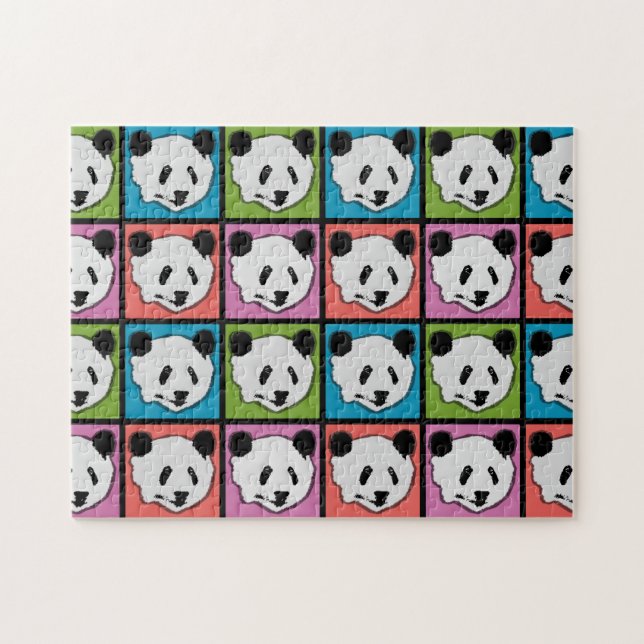 Quebra-cabeça Quatro Ursos de Panda Gigantes (Horizontal)
