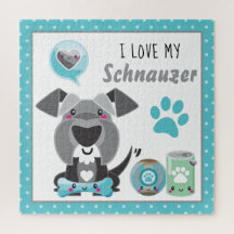 Que bom que amo meu animal de estimação Schnauzer 