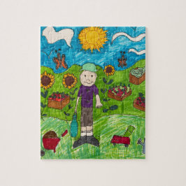 Quebra-cabeça Quebra-cabeça: Colheita Na Fazenda Com Rapaz Farme