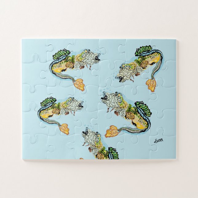 Quebra-cabeça Quebra-cabeça: Escola de Bass de Peixes (Horizontal)