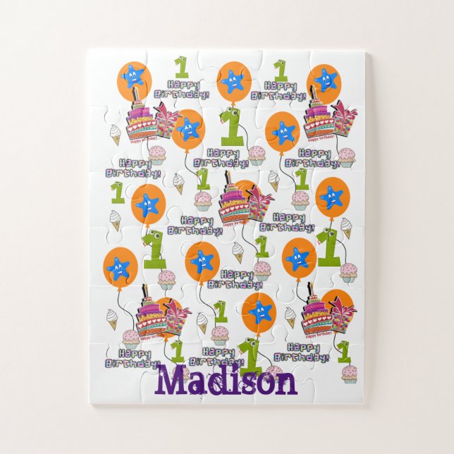 Quebra-cabeça Quebra-cabeça, Feliz Primeiro Aniversário, #1 Aniv (Vertical)