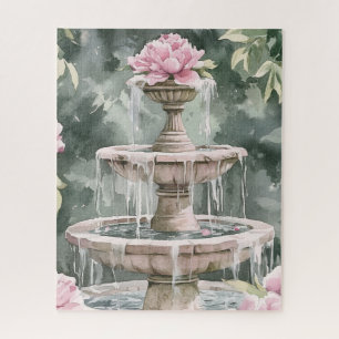 Quebra-cabeça QUEBRA-CABEÇA: Fonte de Jardim de Aquarela para Mu