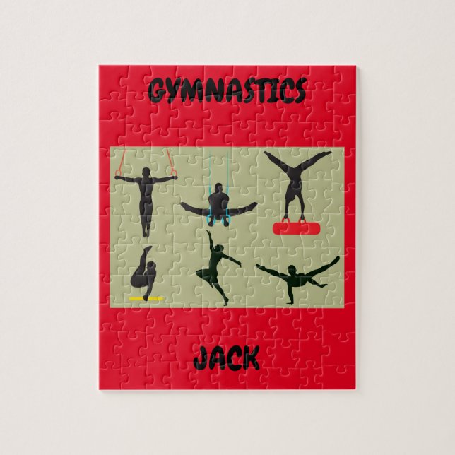 Quebra-cabeça "quebra-cabeça GYMNASTICS para rapazes com nome pe (Vertical)