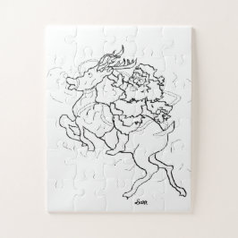 Quebra-cabeça Quebra-cabeça: Papai Noel & Rudolph