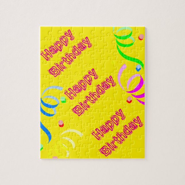 Quebra-cabeça Quebra-cabeças, Confetes Amarelos de Aniversário (Vertical)