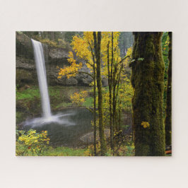 Quebra-cabeça Quebra d'água no outono em Silver Falls State Park