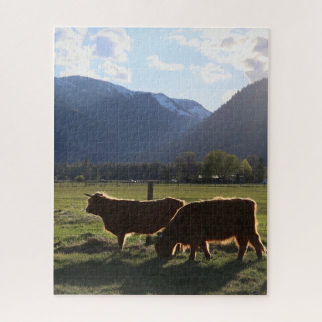 Quebra-cabeça Quebracabeça de Vacas das Terras Altas em Montana (Vertical)