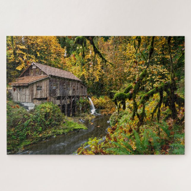 Quebra-cabeça Queda em Cedar Creek Grist Mill em Washington (Horizontal)