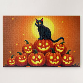 Quebra-cabeça Queda festiva Arte do Halloween Amigo negro do fel