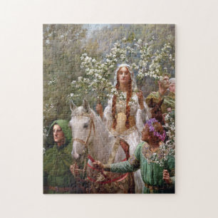 Quebra-cabeça Queen Guinevere's Maying c. 1900, por John Collier