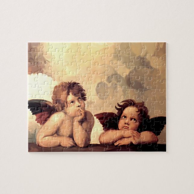 Quebra-cabeça Querubins Raffaelo Sanzio de Sistine Madonna (Horizontal)