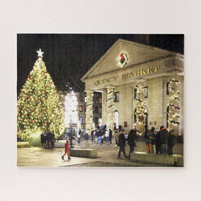 Quebra-cabeça Quincy Market Holiday Lights, Boston (Horizontal)