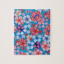 Quebra-cabeça Quirimen Floral em Cascata Azul