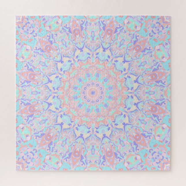 Quebra-cabeça Quirky Boho Hippie Retro Pastel Mandala (Vertical)
