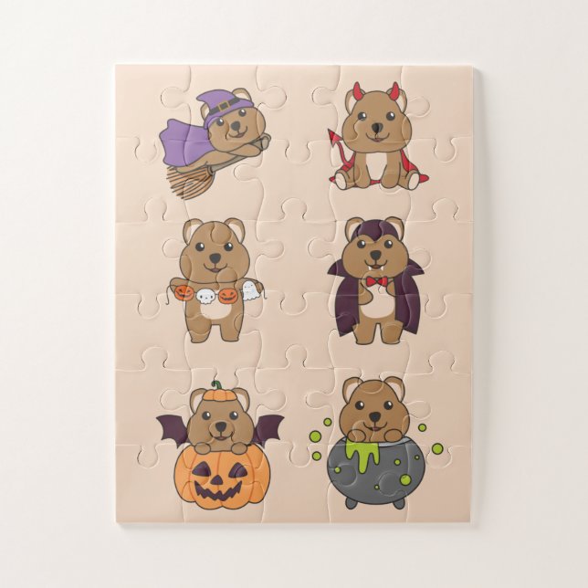 Quebra-cabeça Quokka Halloween Devil Pumpkin Vampire Costume Jig (Vertical)