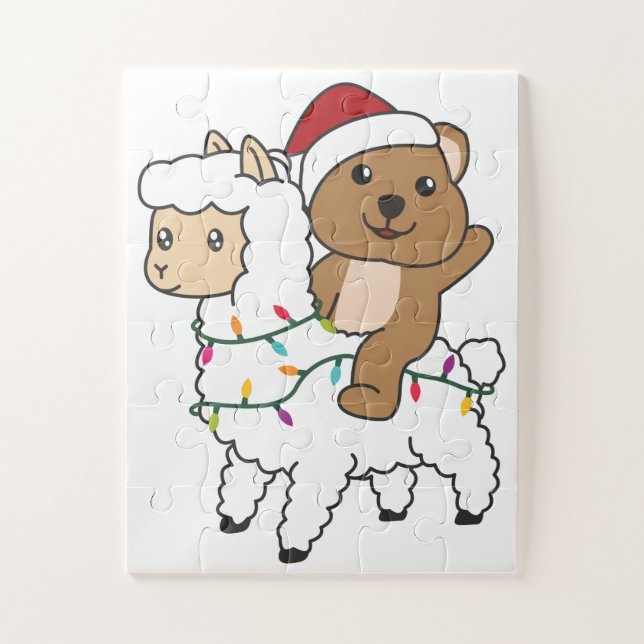 Quebra-cabeça Quokka Llama Natal Animais de inverno (Vertical)