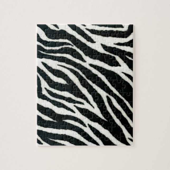 Quebra-cabeça RAB Rockabilly Estampa de Zebra Preto & Branco (Vertical)