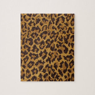 Quebra-cabeça RAB Rockabilly Leopard Print Brown Dourado