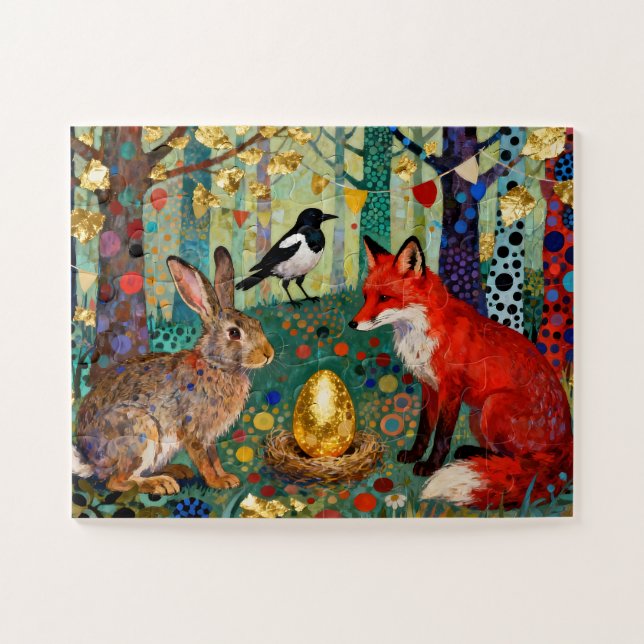 Quebra-cabeça Rabbit, Magpie, Fox and “The Golden Goose Egg” (Horizontal)